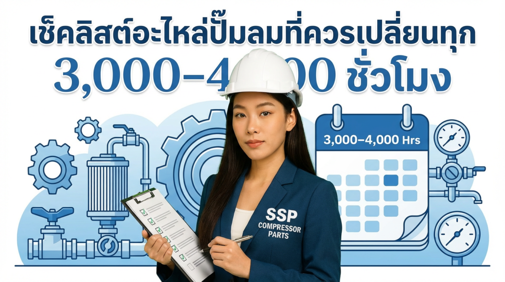 เช็คลิสต์อะไหล่ปั๊มลมที่ควรเปลี่ยนทุก 3,000–4,000 ชั่วโมง