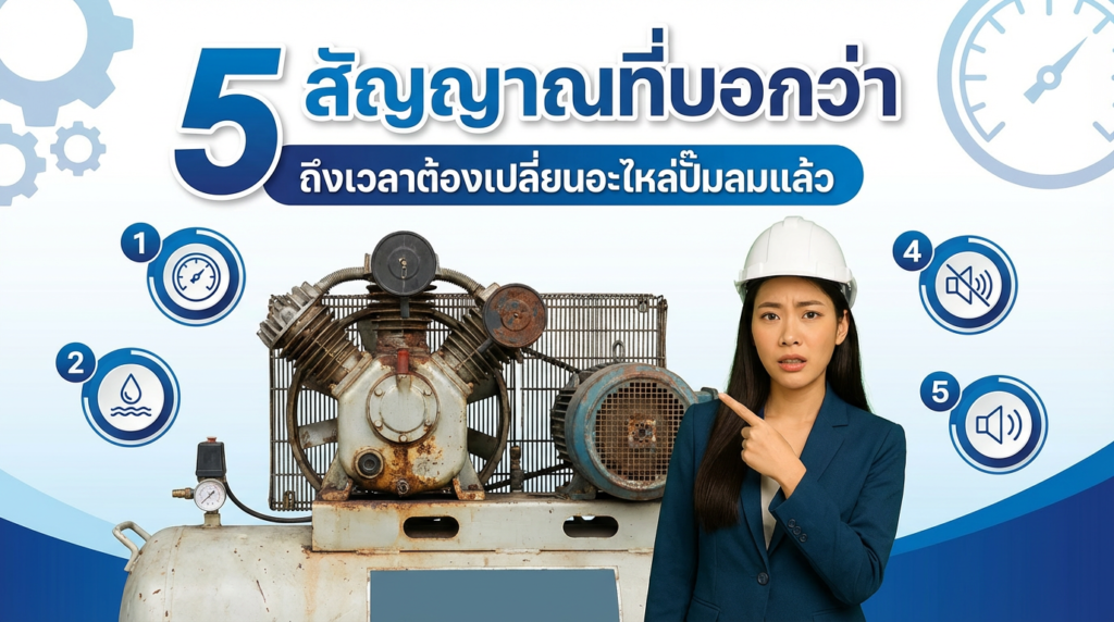 5 สัญญาณที่บอกว่า ถึงเวลาต้องเปลี่ยนอะไหล่ปั๊มลมแล้ว