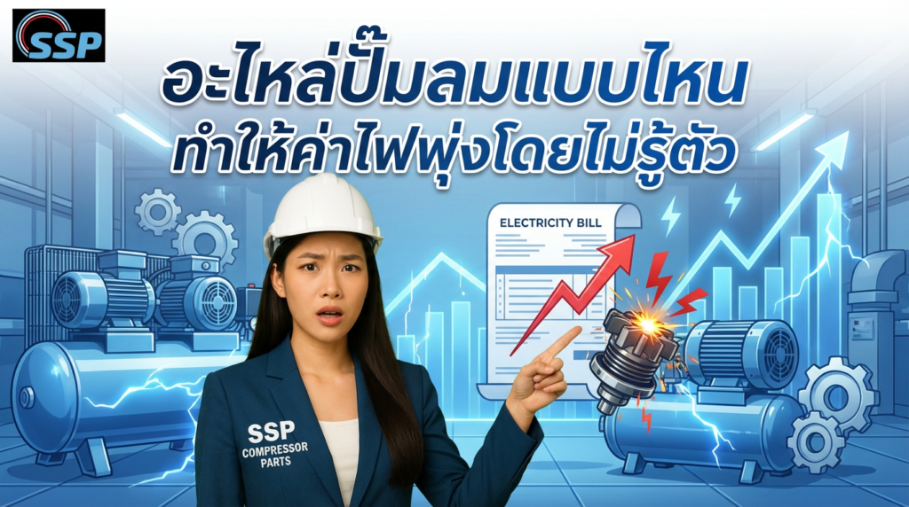 อะไหล่ปั๊มลมแบบไหน ทำให้ค่าไฟพุ่งโดยไม่รู้ตัว