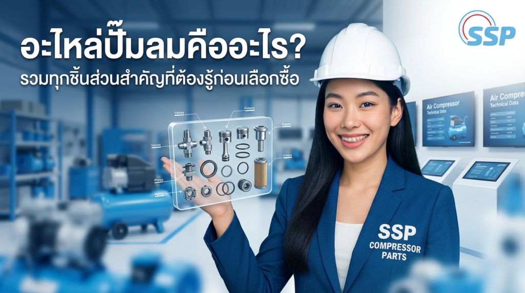 อะไหล่ปั๊มลมคืออะไร? รวมทุกชิ้นส่วนสำคัญที่ต้องรู้ก่อนเลือกซื้อ
